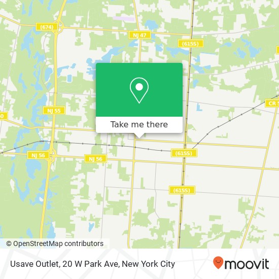 Mapa de Usave Outlet, 20 W Park Ave