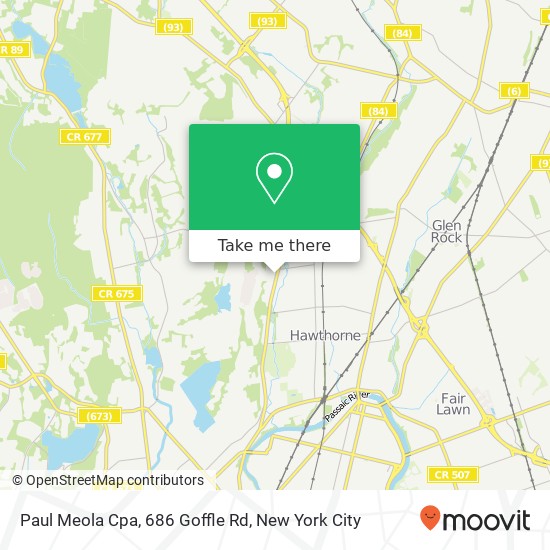 Mapa de Paul Meola Cpa, 686 Goffle Rd