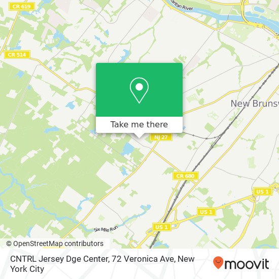 Mapa de CNTRL Jersey Dge Center, 72 Veronica Ave
