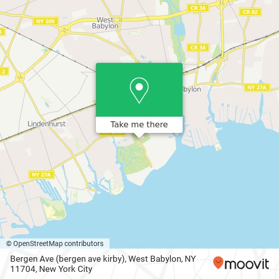 Mapa de Bergen Ave (bergen ave kirby), West Babylon, NY 11704