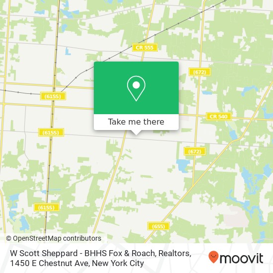 Mapa de W Scott Sheppard - BHHS Fox & Roach, Realtors, 1450 E Chestnut Ave
