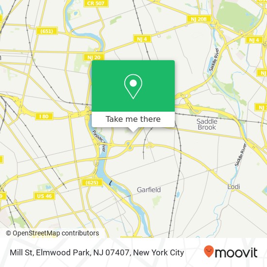 Mapa de Mill St, Elmwood Park, NJ 07407