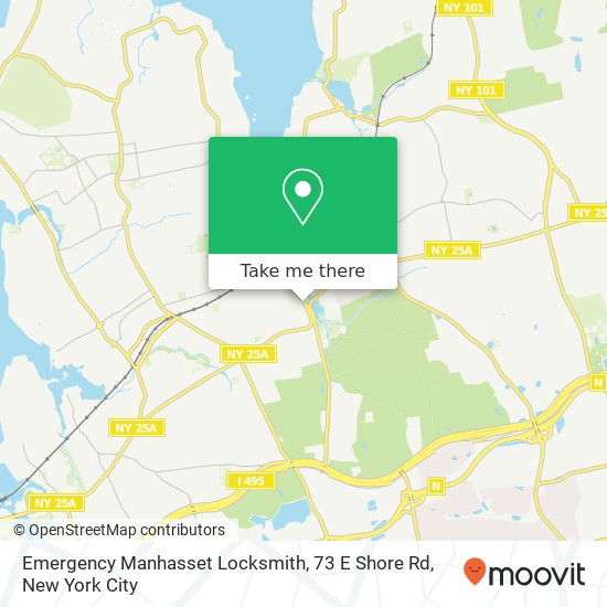 Mapa de Emergency Manhasset Locksmith, 73 E Shore Rd