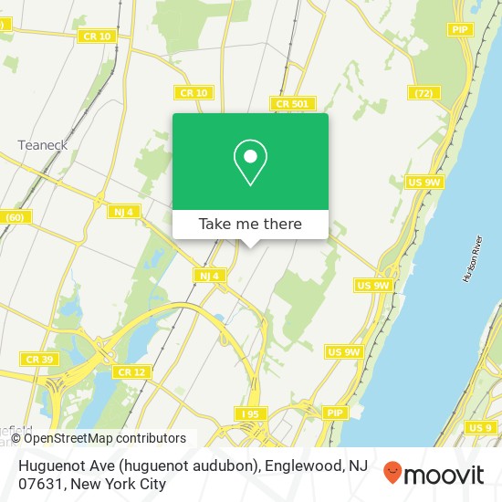 Mapa de Huguenot Ave (huguenot audubon), Englewood, NJ 07631
