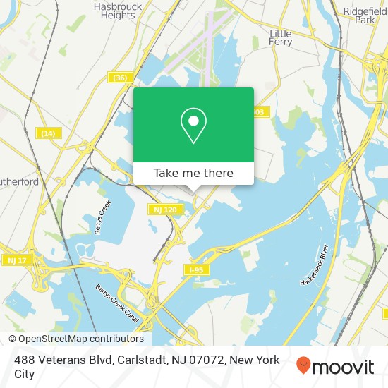 Mapa de 488 Veterans Blvd, Carlstadt, NJ 07072