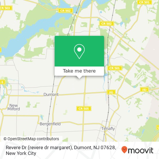Mapa de Revere Dr (revere dr margaret), Dumont, NJ 07628