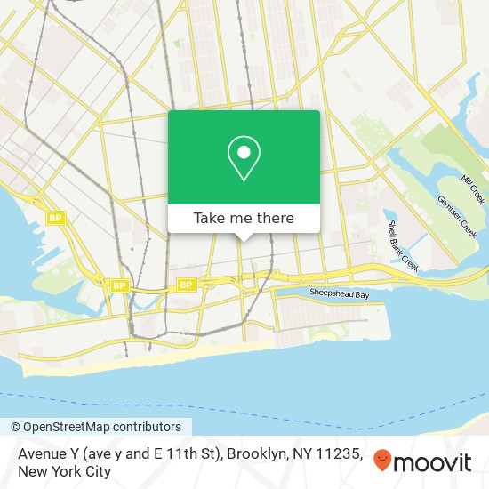 Mapa de Avenue Y (ave y and E 11th St), Brooklyn, NY 11235