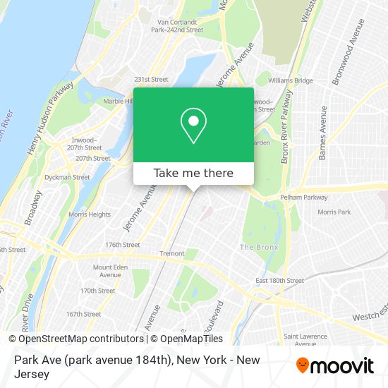 Park Ave (park avenue 184th) map