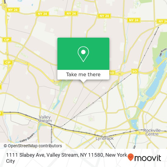 Mapa de 1111 Slabey Ave, Valley Stream, NY 11580