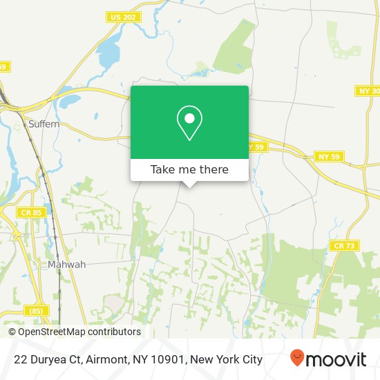 Mapa de 22 Duryea Ct, Airmont, NY 10901