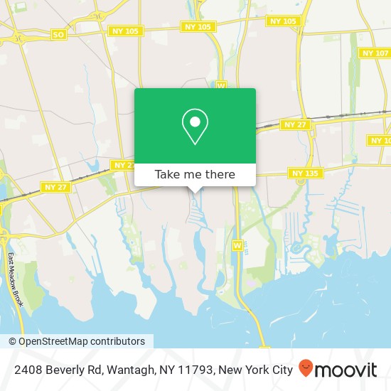 Mapa de 2408 Beverly Rd, Wantagh, NY 11793