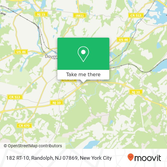 Mapa de 182 RT-10, Randolph, NJ 07869