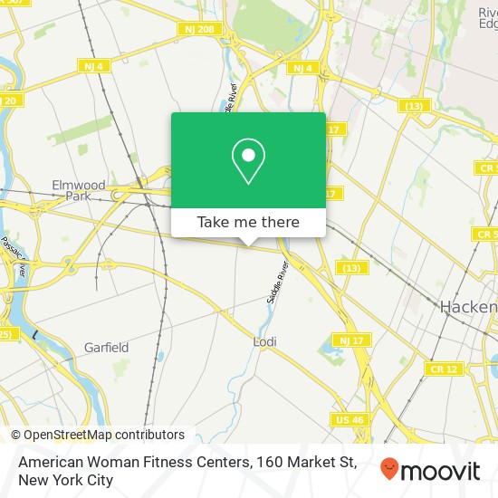 American Woman Fitness Centers, 160 Market St map