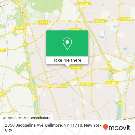 Mapa de 2050 Jacqueline Ave, Bellmore, NY 11710