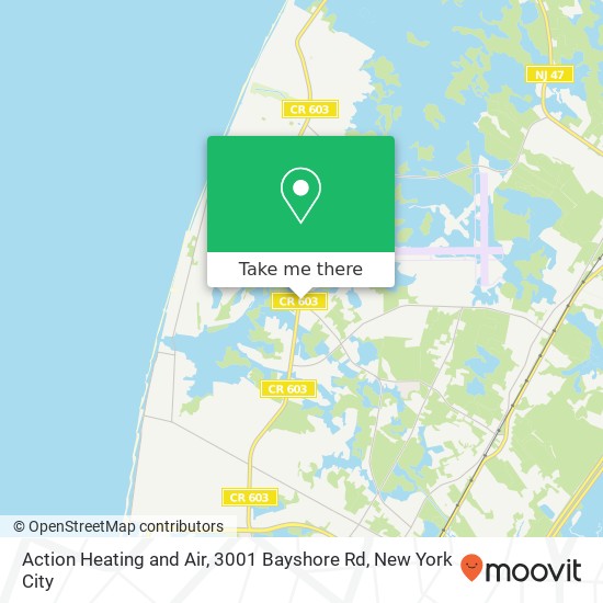Mapa de Action Heating and Air, 3001 Bayshore Rd