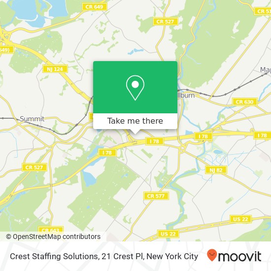 Mapa de Crest Staffing Solutions, 21 Crest Pl