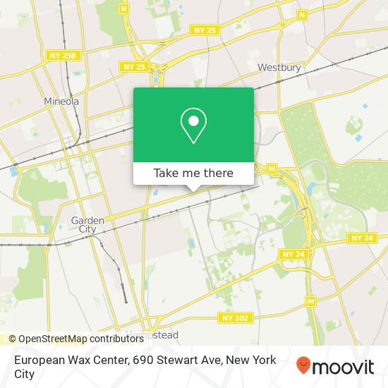 European Wax Center, 690 Stewart Ave map