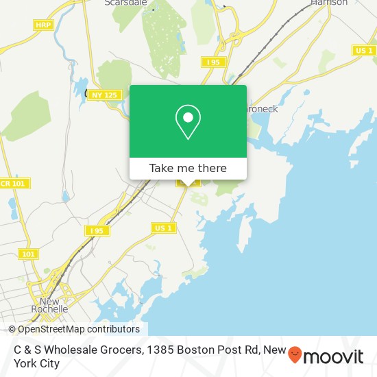 Mapa de C & S Wholesale Grocers, 1385 Boston Post Rd