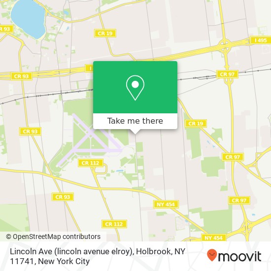 Mapa de Lincoln Ave (lincoln avenue elroy), Holbrook, NY 11741