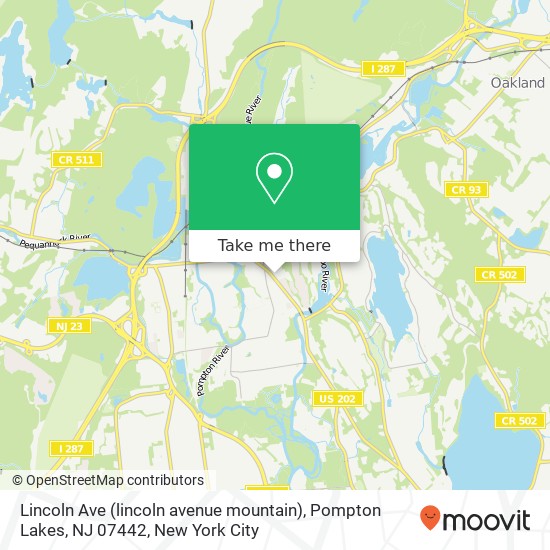 Mapa de Lincoln Ave (lincoln avenue mountain), Pompton Lakes, NJ 07442