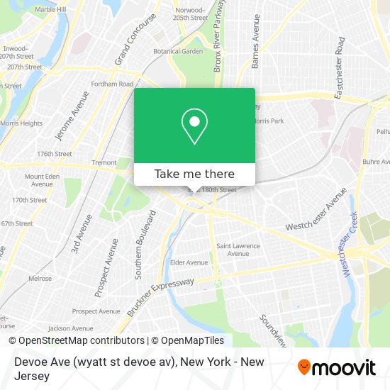Devoe Ave (wyatt st devoe av) map