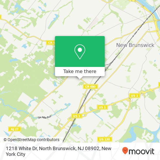 Mapa de 1218 White Dr, North Brunswick, NJ 08902