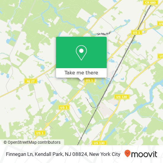Mapa de Finnegan Ln, Kendall Park, NJ 08824