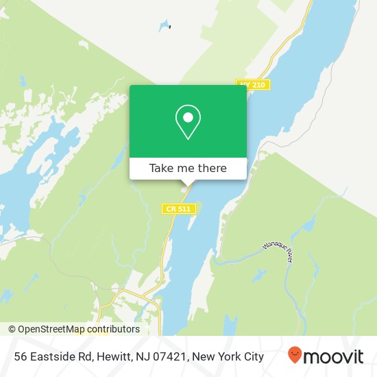 Mapa de 56 Eastside Rd, Hewitt, NJ 07421