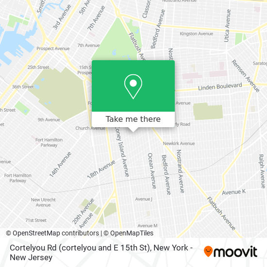 Mapa de Cortelyou Rd (cortelyou and E 15th St)