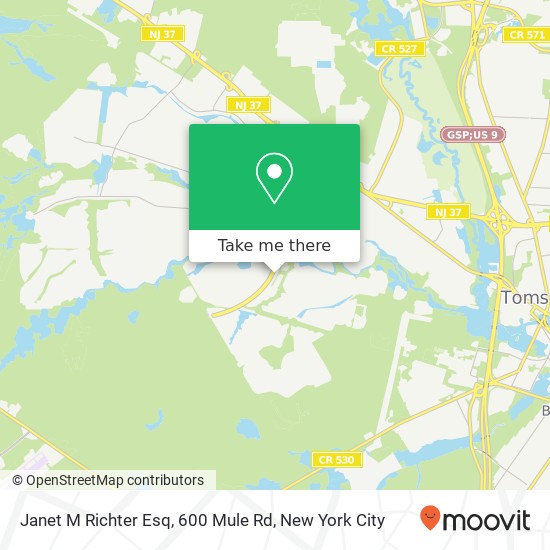 Mapa de Janet M Richter Esq, 600 Mule Rd