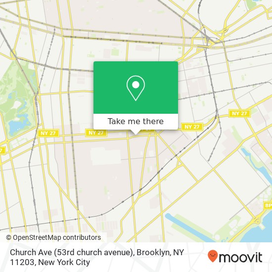 Mapa de Church Ave (53rd church avenue), Brooklyn, NY 11203