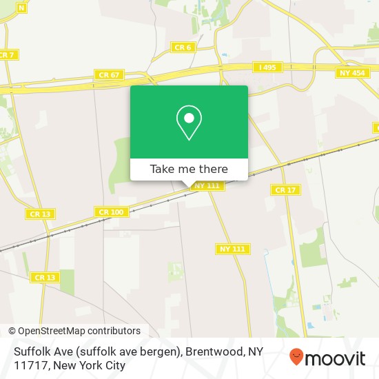 Mapa de Suffolk Ave (suffolk ave bergen), Brentwood, NY 11717