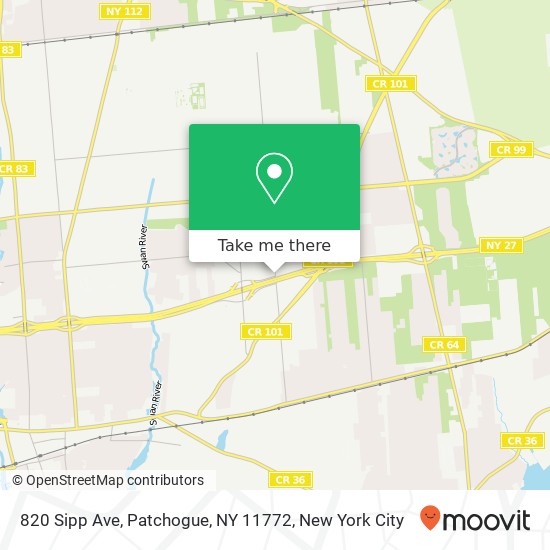 Mapa de 820 Sipp Ave, Patchogue, NY 11772