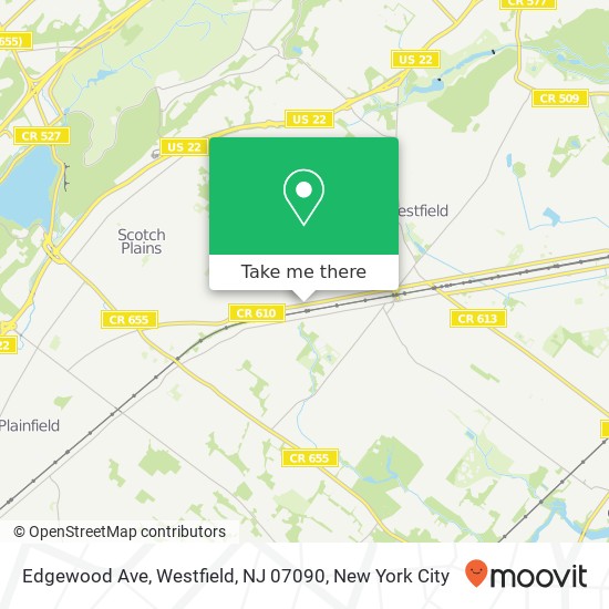 Edgewood Ave, Westfield, NJ 07090 map