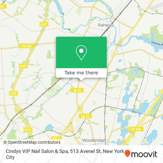 Mapa de Cindys VIP Nail Salon & Spa, 513 Avenel St