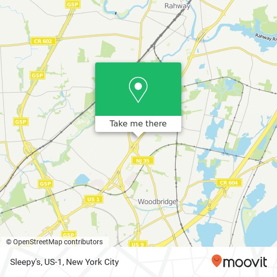 Mapa de Sleepy's, US-1