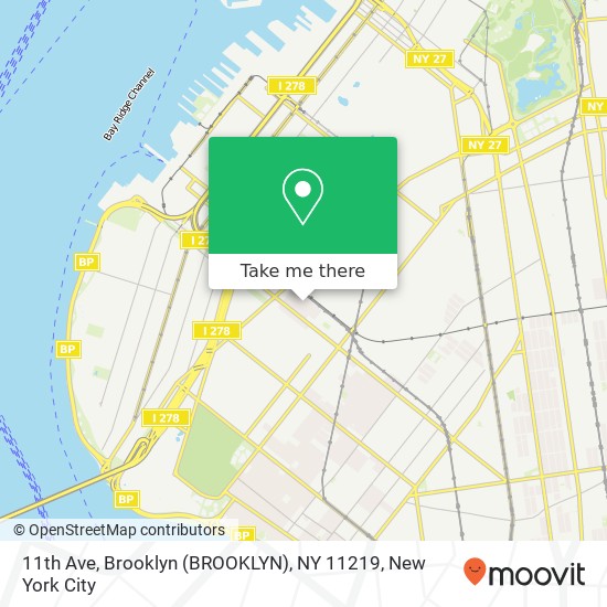 Mapa de 11th Ave, Brooklyn (BROOKLYN), NY 11219