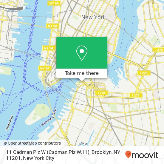 Mapa de 11 Cadman Plz W (Cadman Plz W,11), Brooklyn, NY 11201