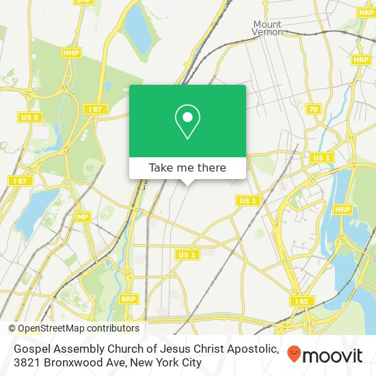 Gospel Assembly Church of Jesus Christ Apostolic, 3821 Bronxwood Ave map
