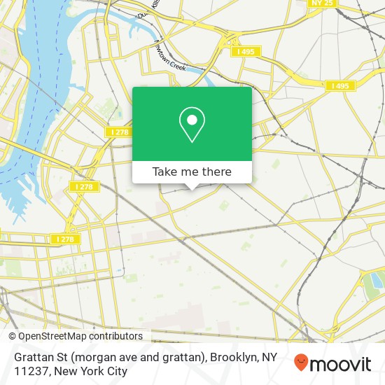 Mapa de Grattan St (morgan ave and grattan), Brooklyn, NY 11237