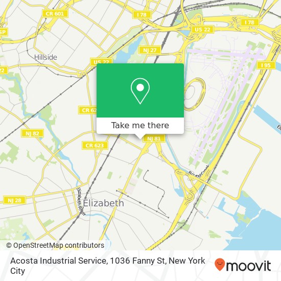 Mapa de Acosta Industrial Service, 1036 Fanny St