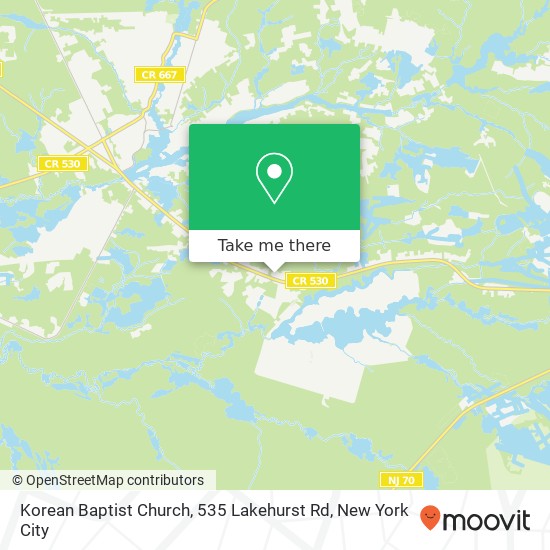 Korean Baptist Church, 535 Lakehurst Rd map