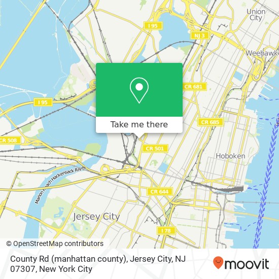 County Rd (manhattan county), Jersey City, NJ 07307 map
