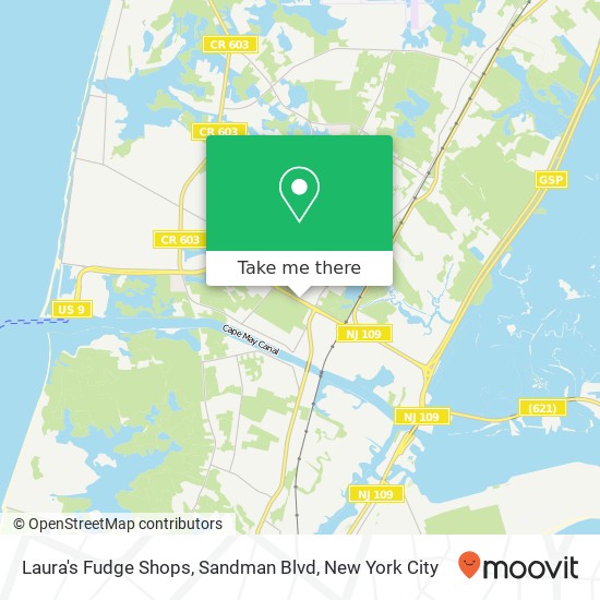 Mapa de Laura's Fudge Shops, Sandman Blvd