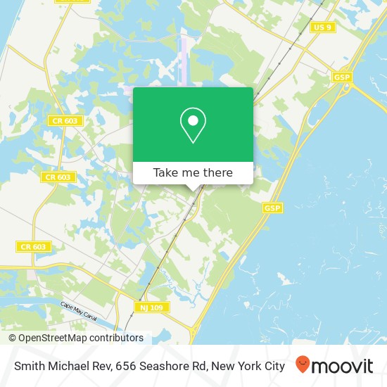 Smith Michael Rev, 656 Seashore Rd map