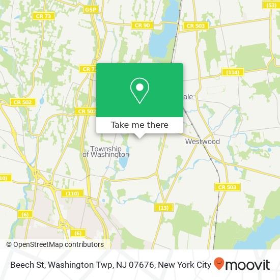 Beech St, Washington Twp, NJ 07676 map