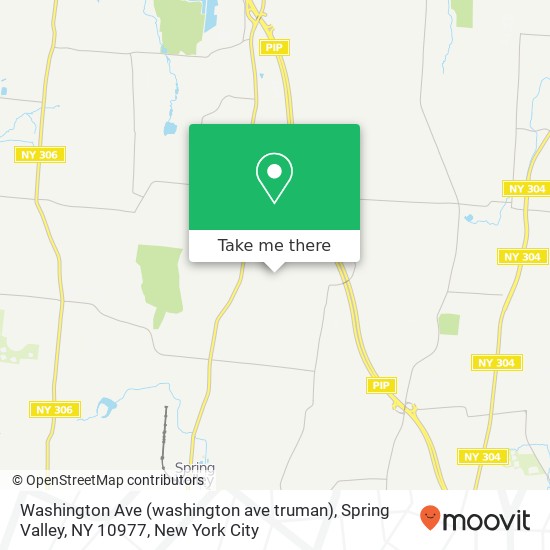 Mapa de Washington Ave (washington ave truman), Spring Valley, NY 10977