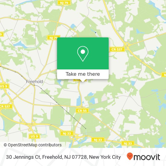 Mapa de 30 Jennings Ct, Freehold, NJ 07728