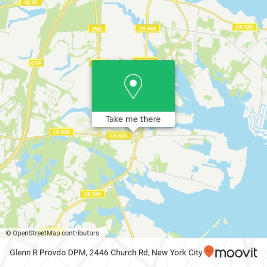 Glenn R Provdo DPM, 2446 Church Rd map