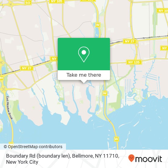 Mapa de Boundary Rd (boundary len), Bellmore, NY 11710